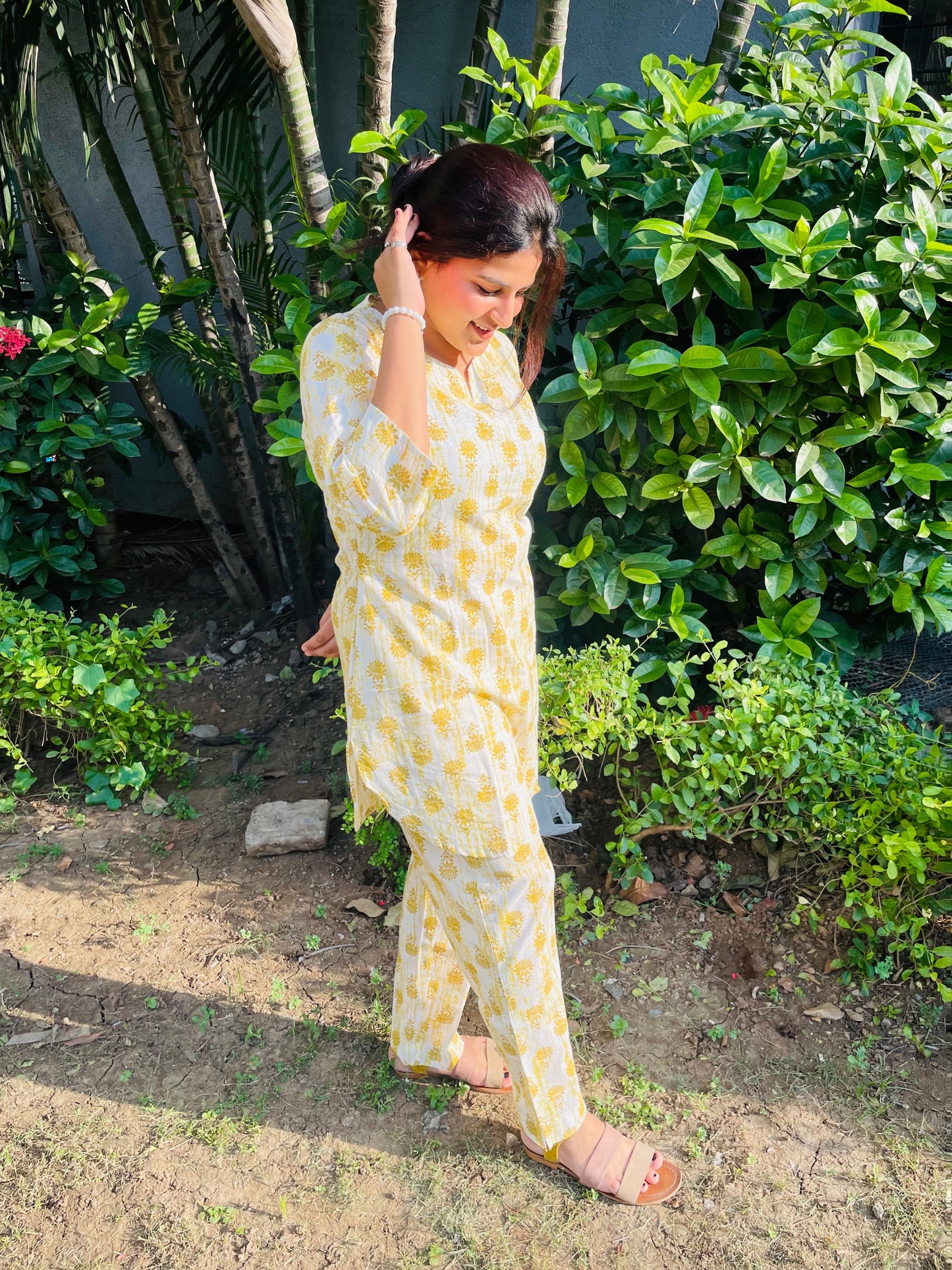 Yellow & White Co-ord Set