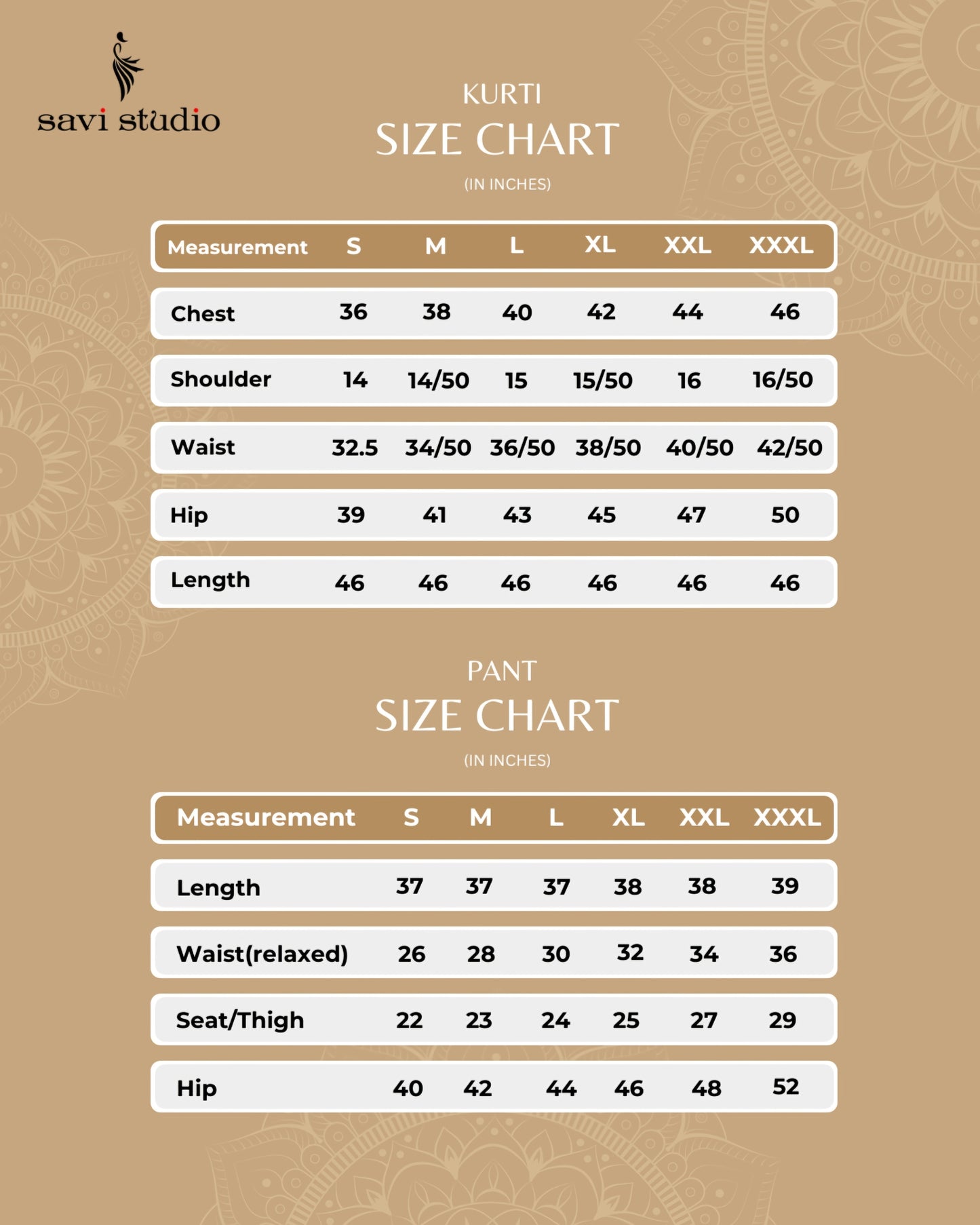 Size Chart- Savistudio