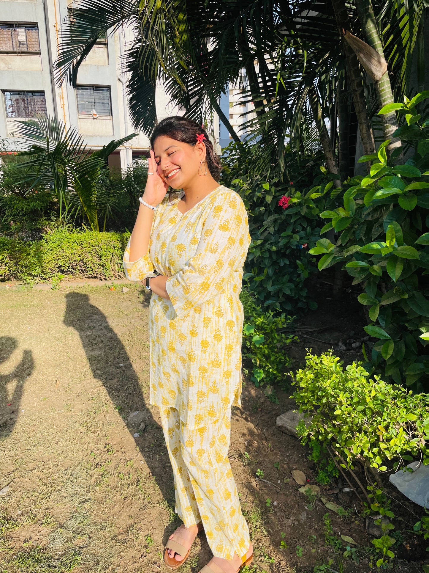 Yellow & White Co-ord Set
