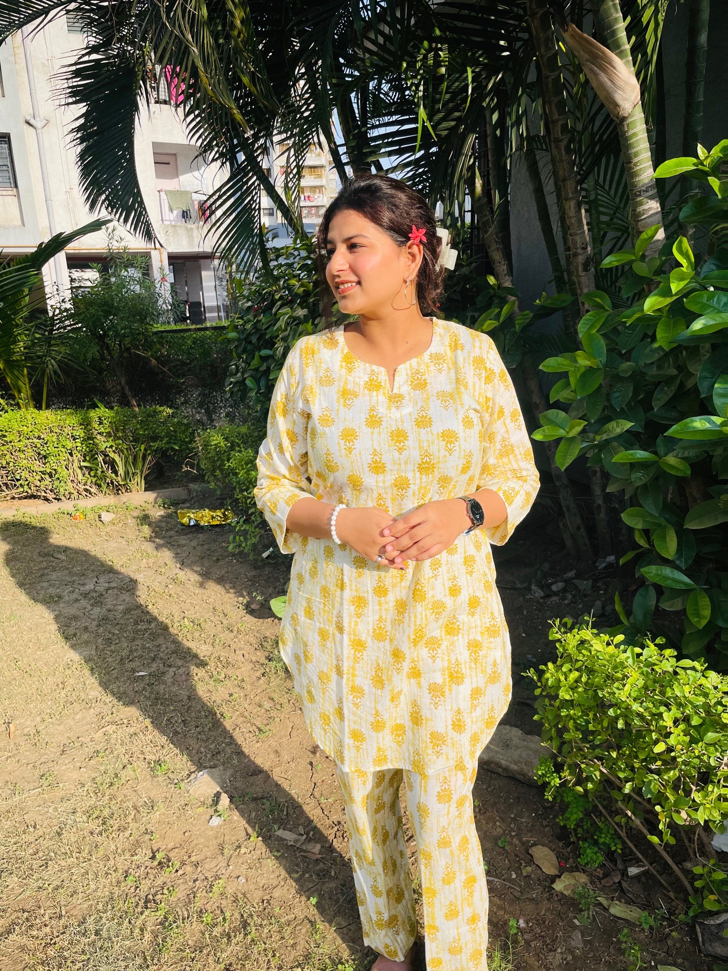 Yellow & White Co-ord Set