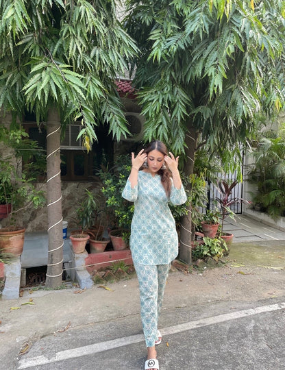 Printed Kurta Pant Co-ord Set- Savistudio