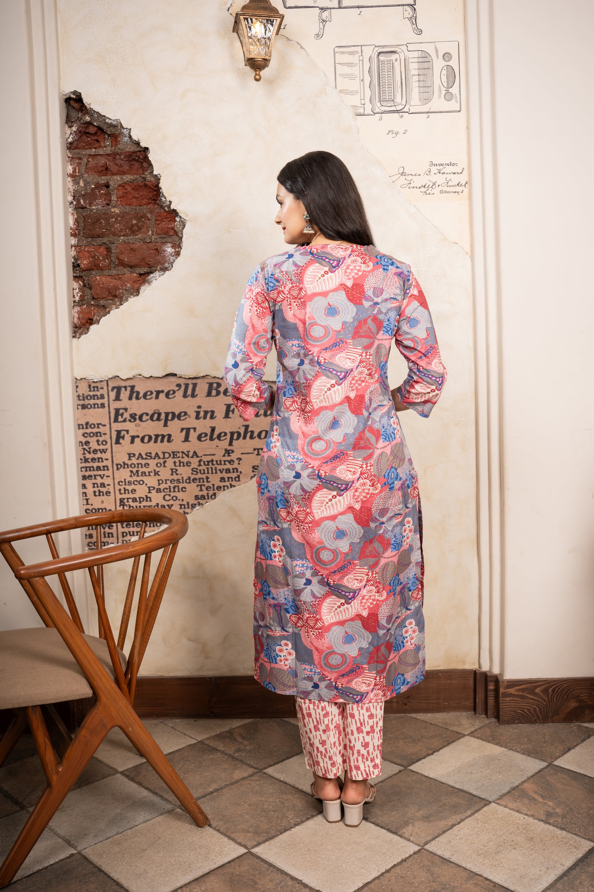 Shop ethnic wear Garden Escape Floral Printed Kurti Pant Set