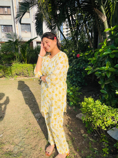 Yellow & White Co-ord Set
