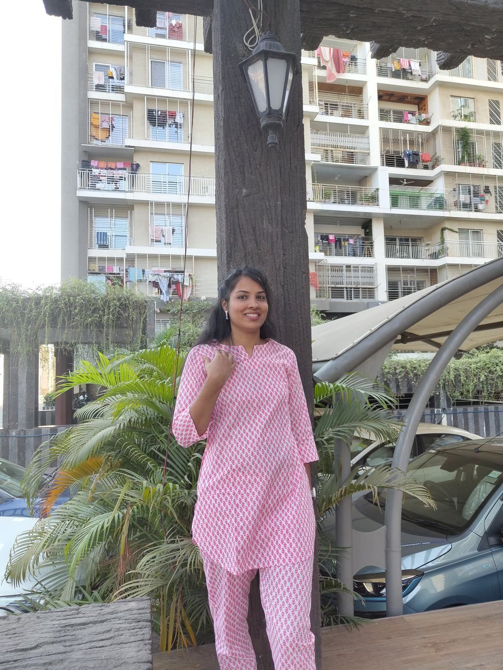 Pink Co-ord Kurta Set for Women- Savistudio