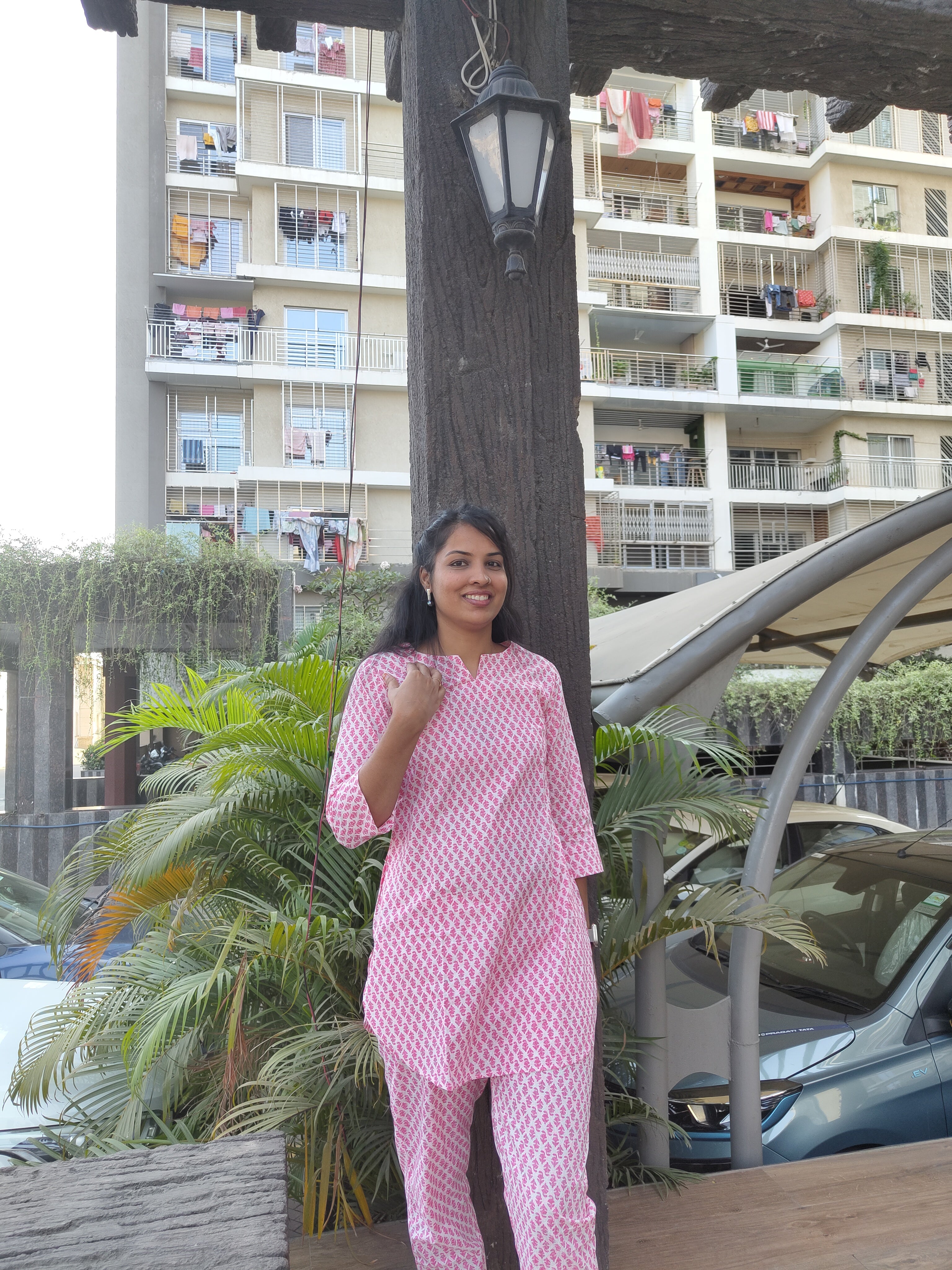 Pink Co-ord Kurta Set for Women- Savistudio