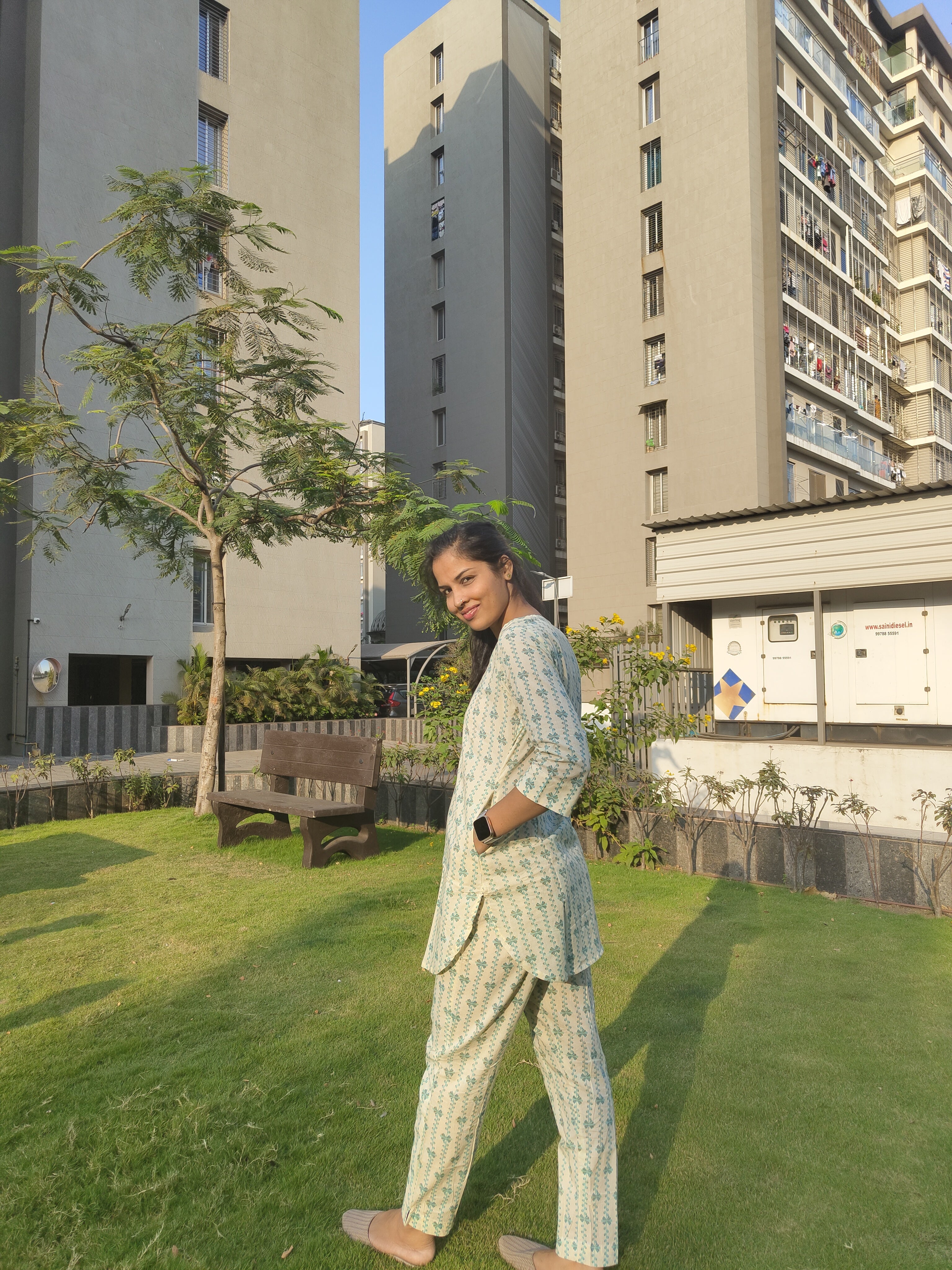 Get the Perfect Off-White & Green Co-ord Set- Savistudio