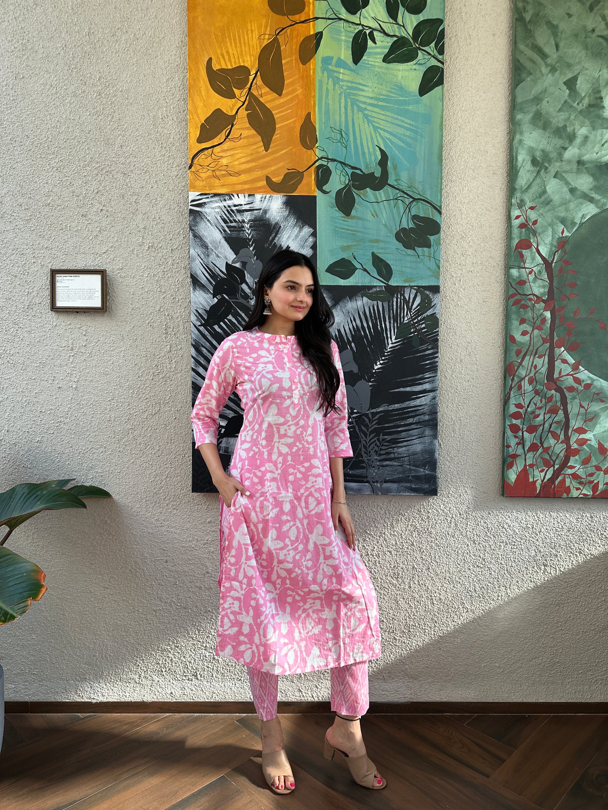 Buy Ethnic Pink Kurti Pant Set Online- Savistudio