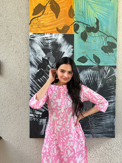 Buy Ethnic Pink Kurti Pant Set Online- Savistudio