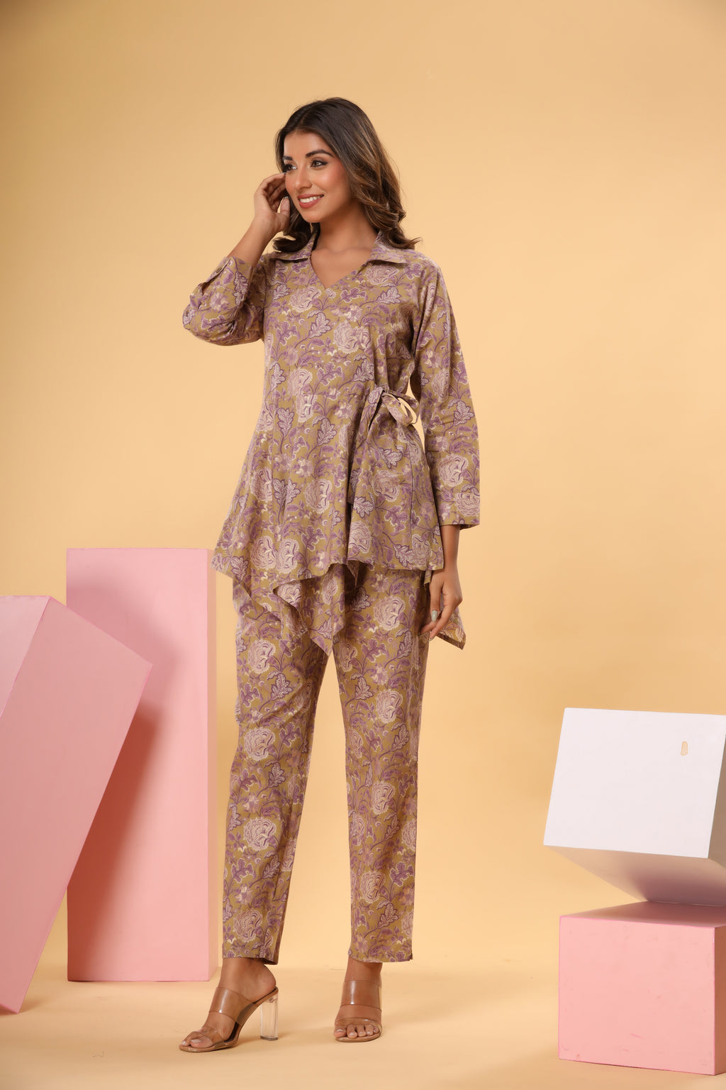 coffee tie up co-ord set