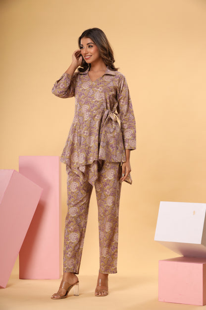coffee tie up co-ord set