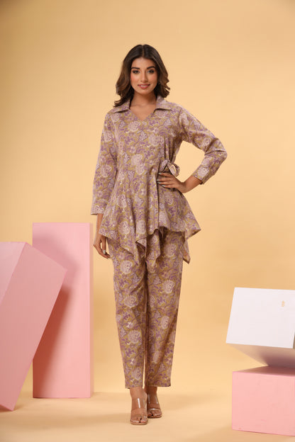 coffee tie up co-ord set