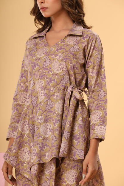 coffee tie up co-ord set