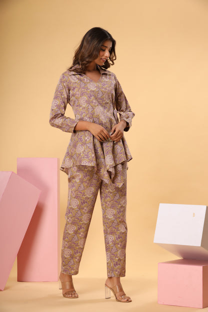 coffee tie up co-ord set