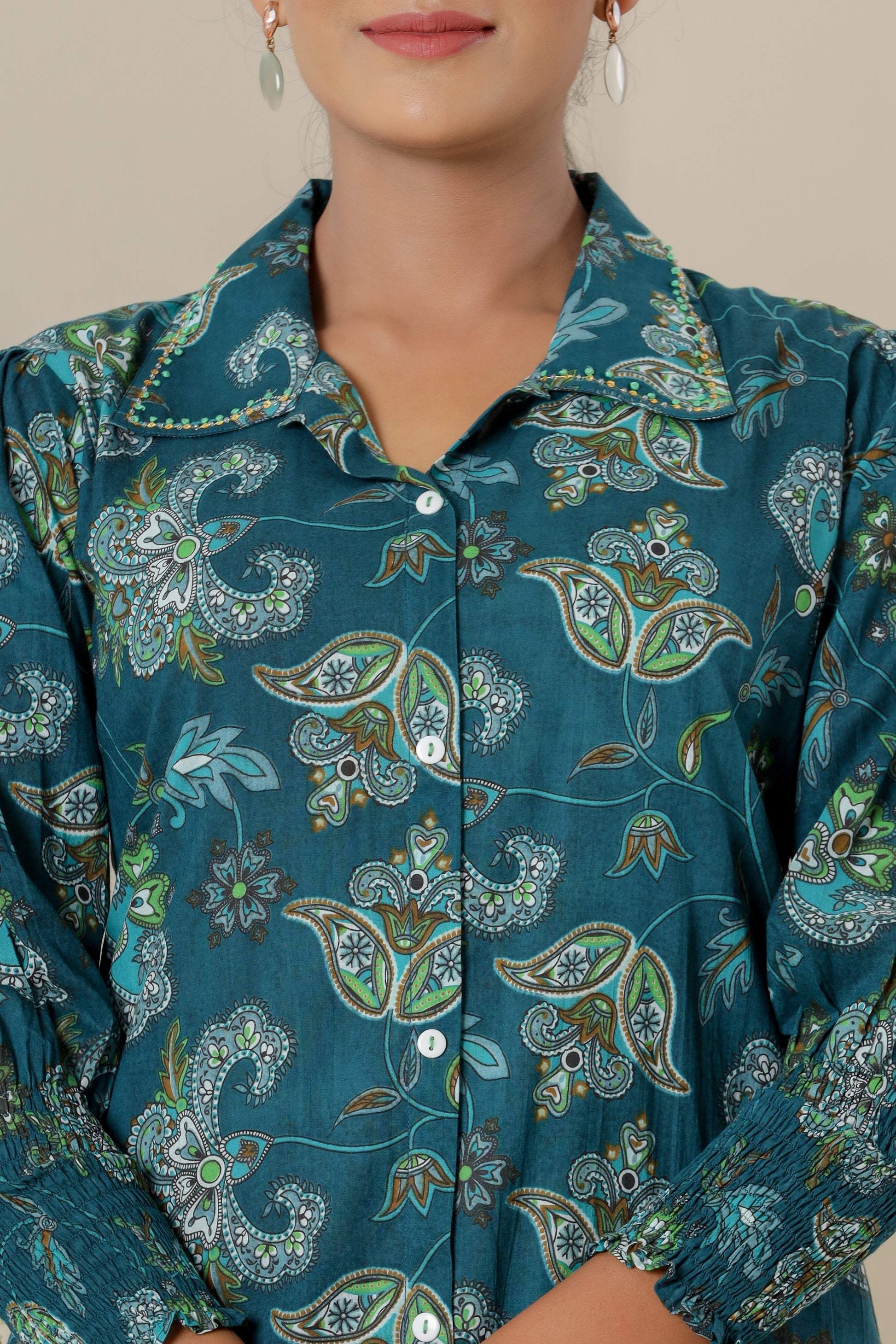 Shop Aqua Green Shirt Co-ord Sets Online- Savistudio