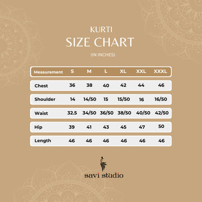 Cream Brush Print Only Kurti