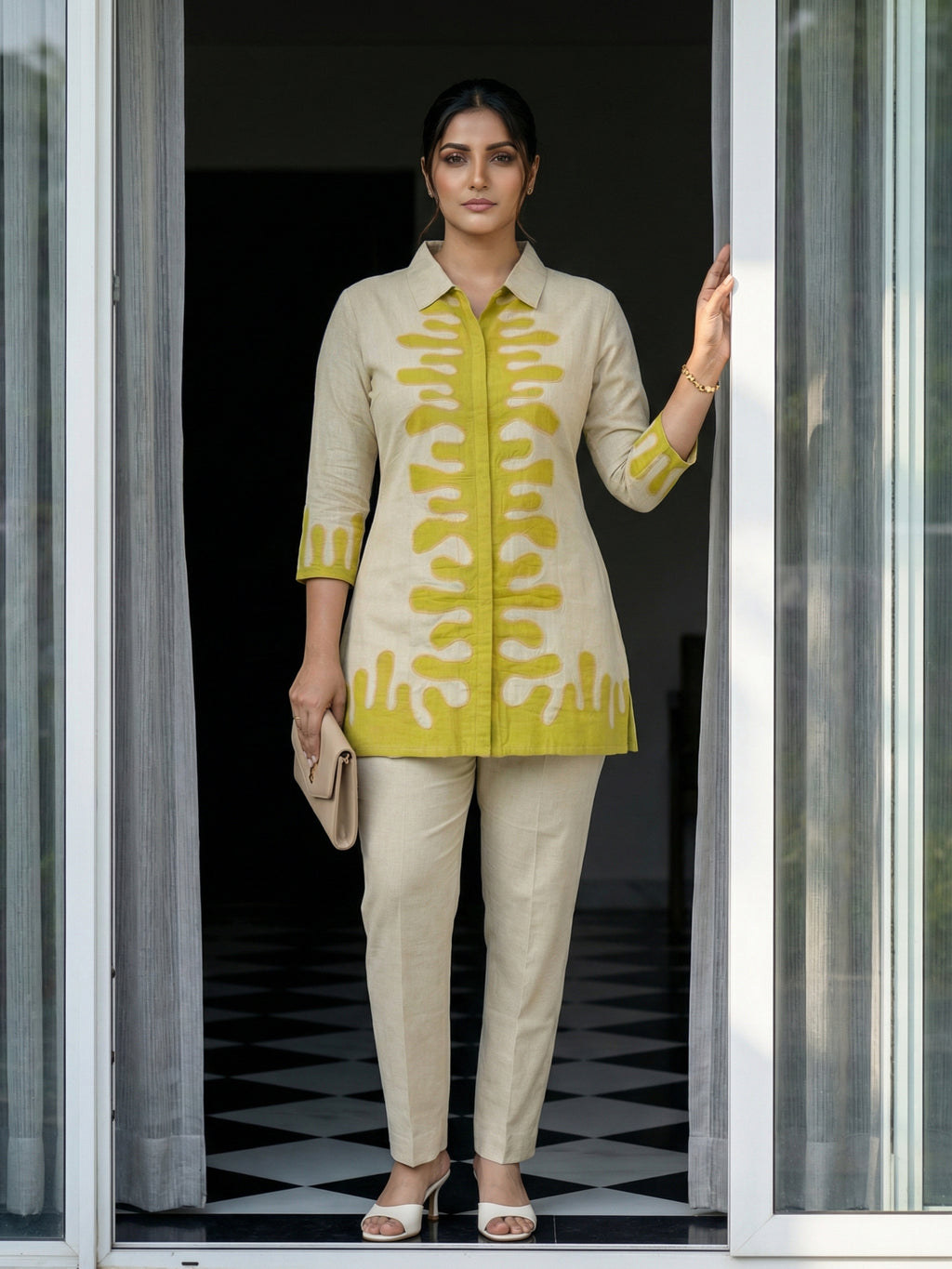 Tropical Whisper Green Cotton Co-ord Set