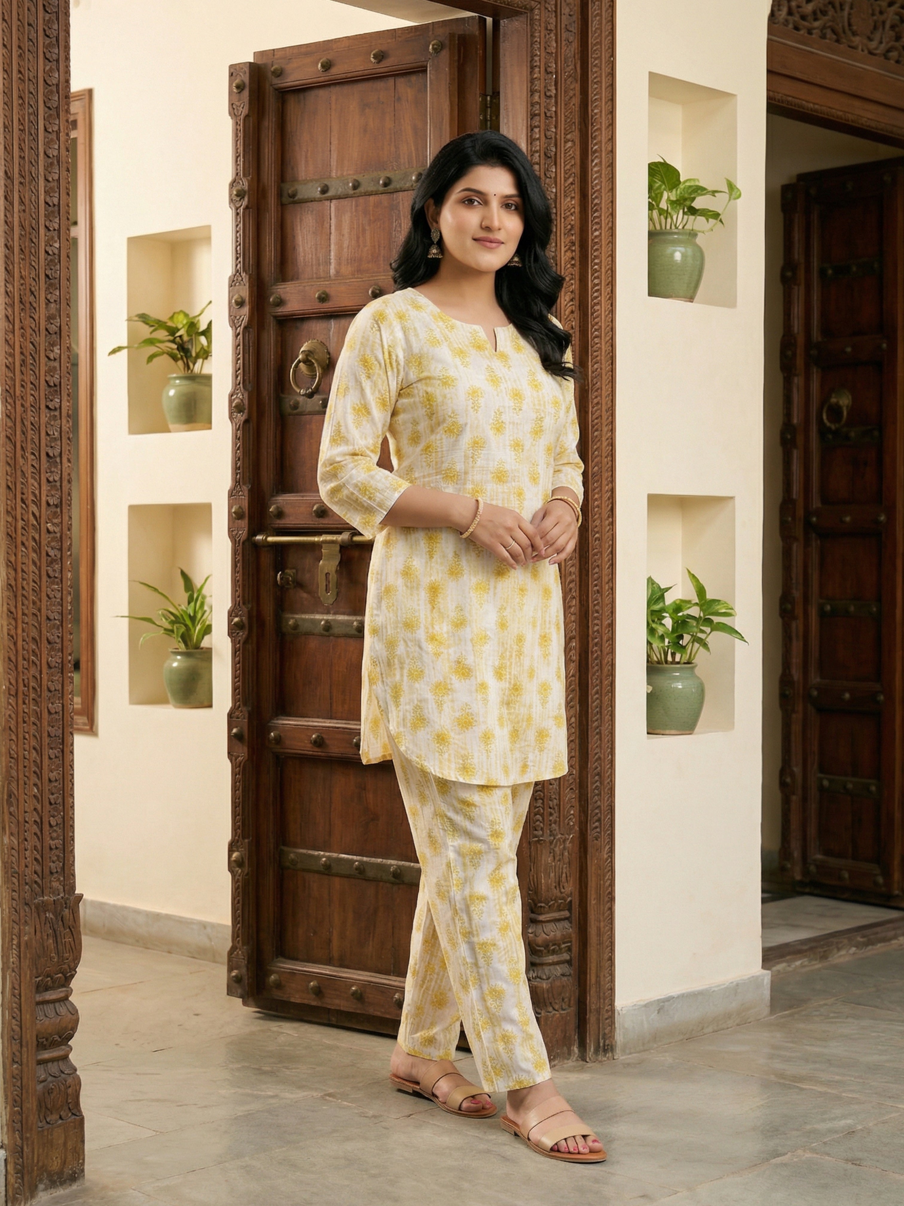 Yellow & White Co-ord Set