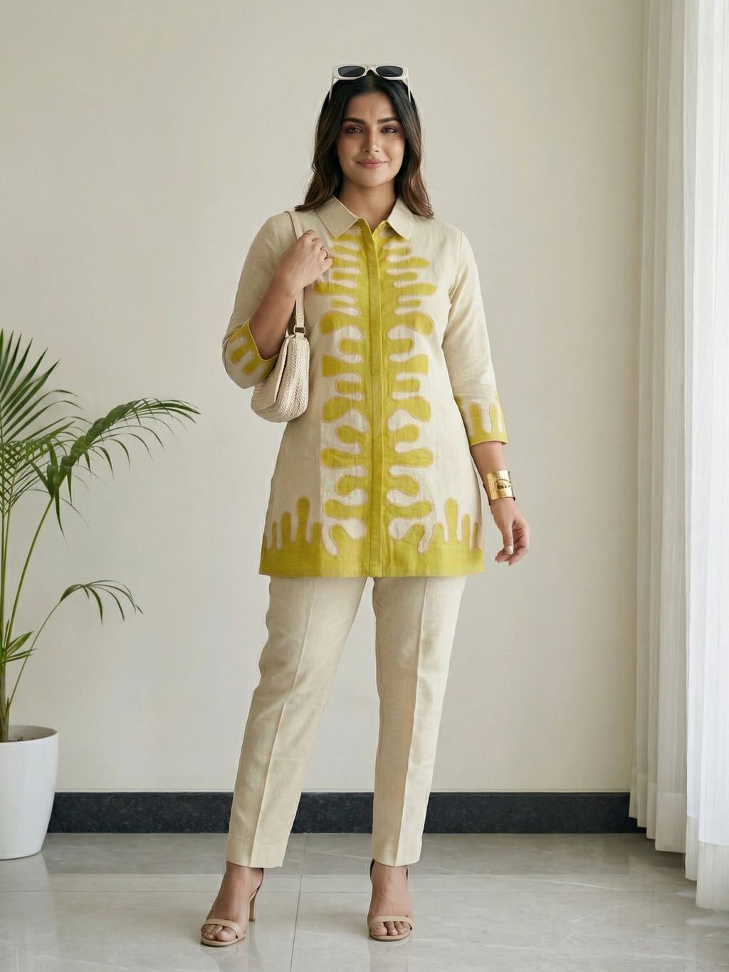 Tropical Whisper Green Cotton Co-ord Set