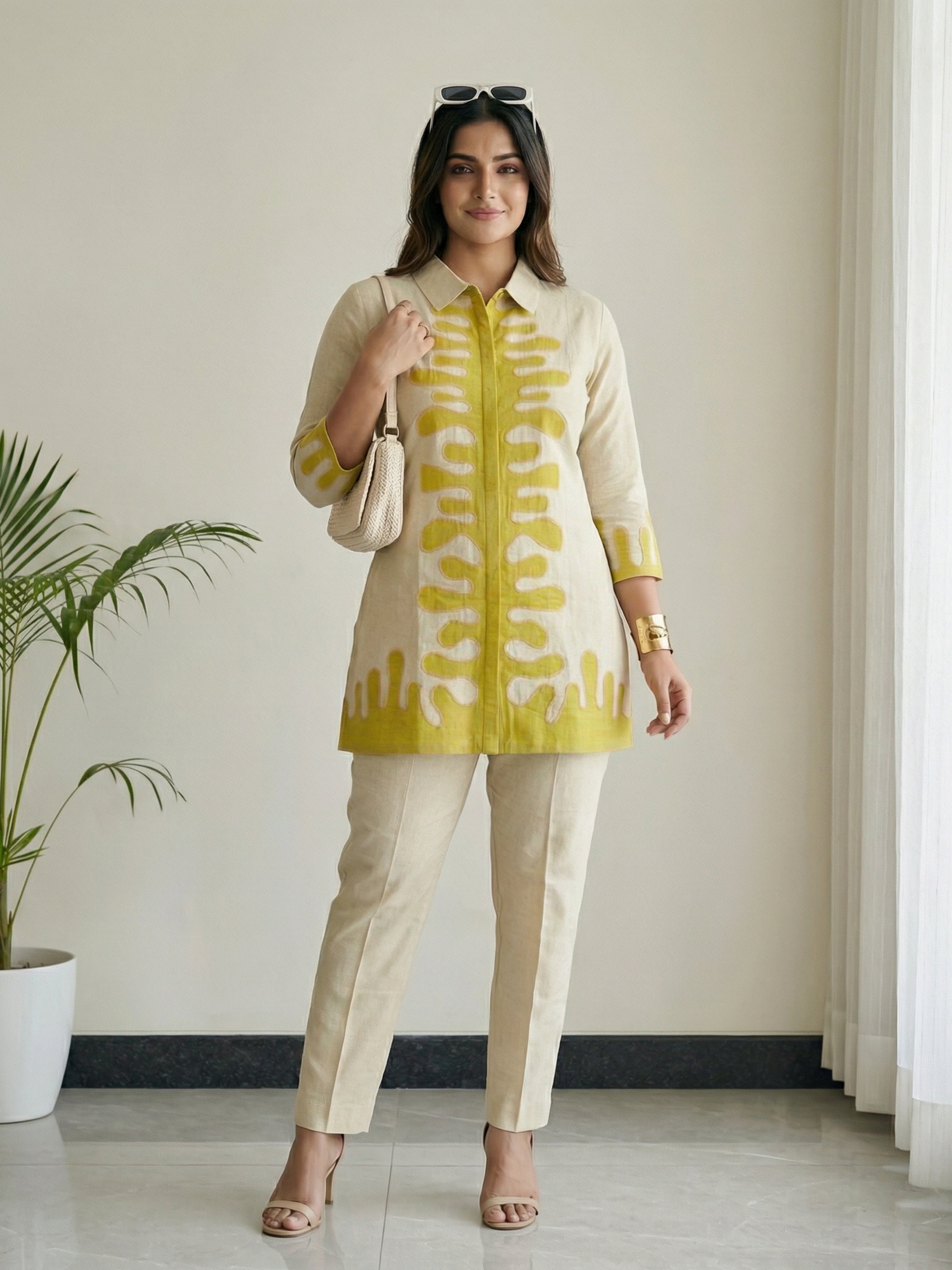 Tropical Whisper Green Cotton Co-ord Set