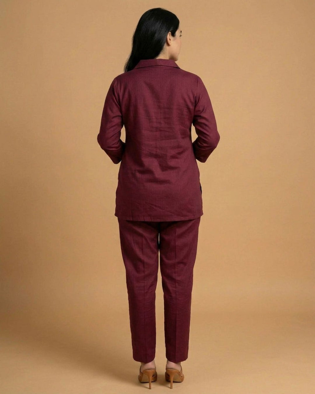 Tropical Whisper Marron Giza Silk Coord Set