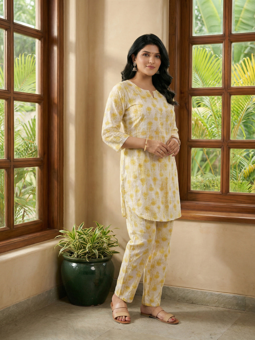 Yellow & White Co-ord Set