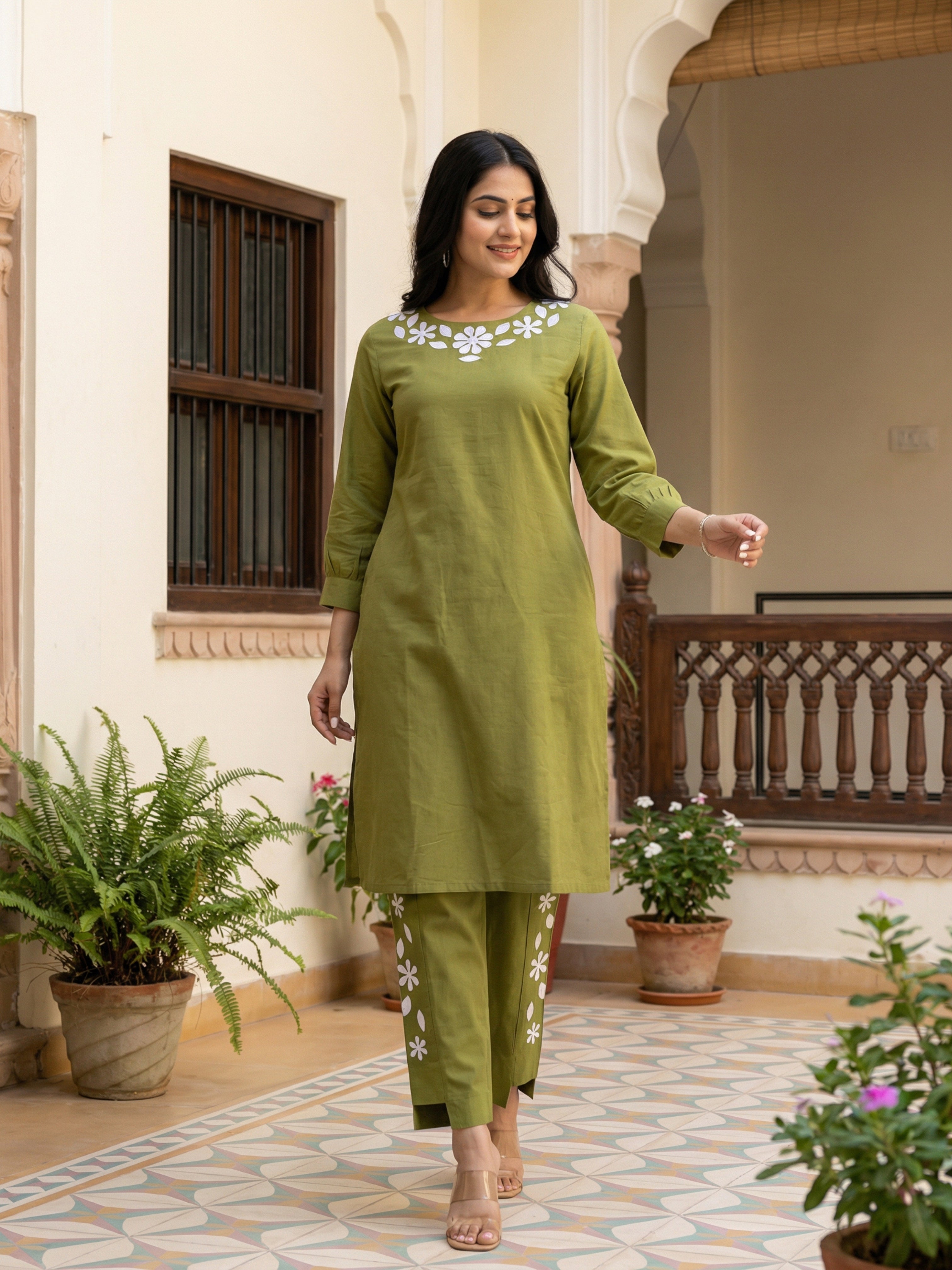 Dark Jungle Green Cotton Co-ord Set