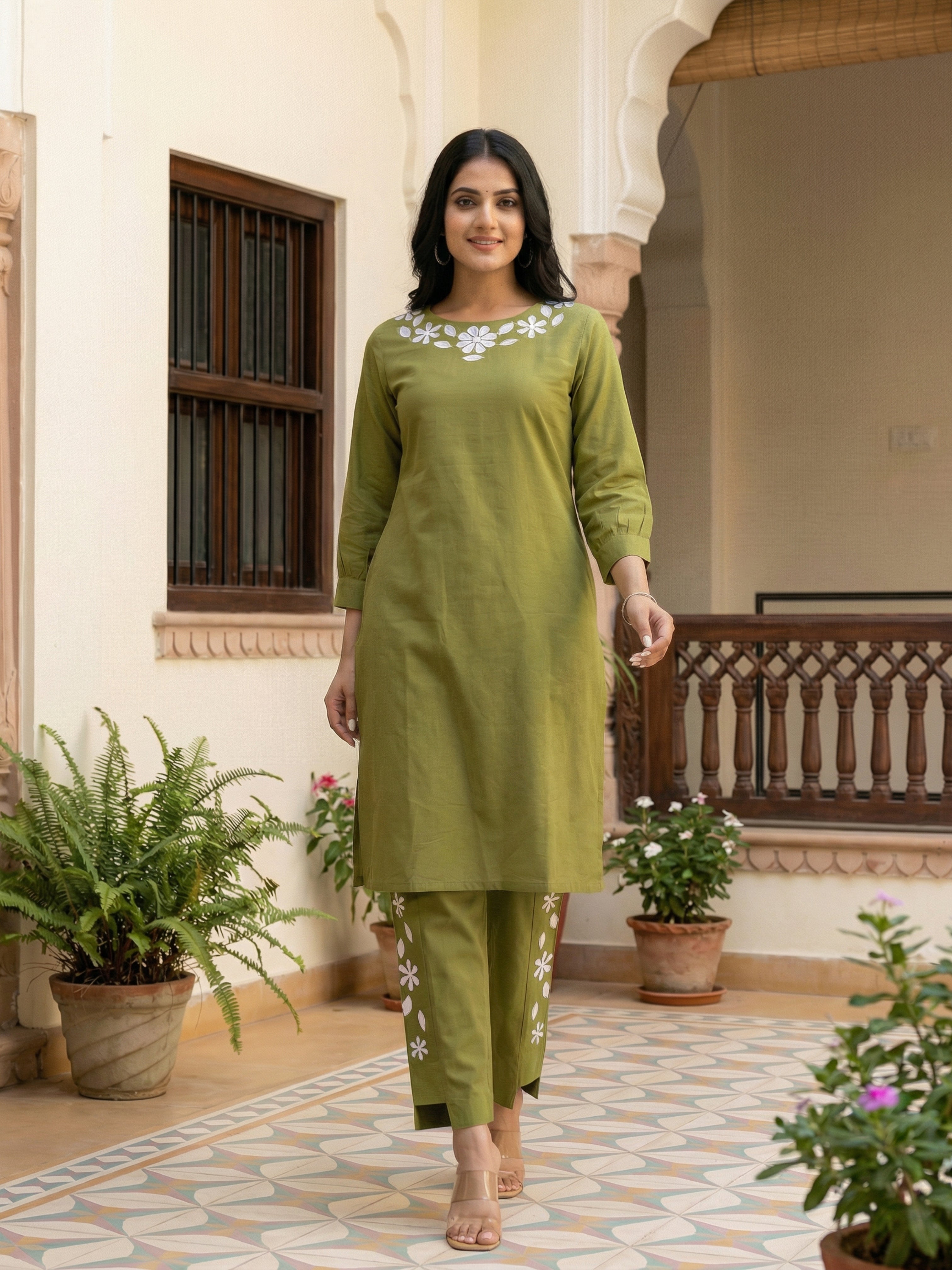 Dark Jungle Green Cotton Co-ord Set