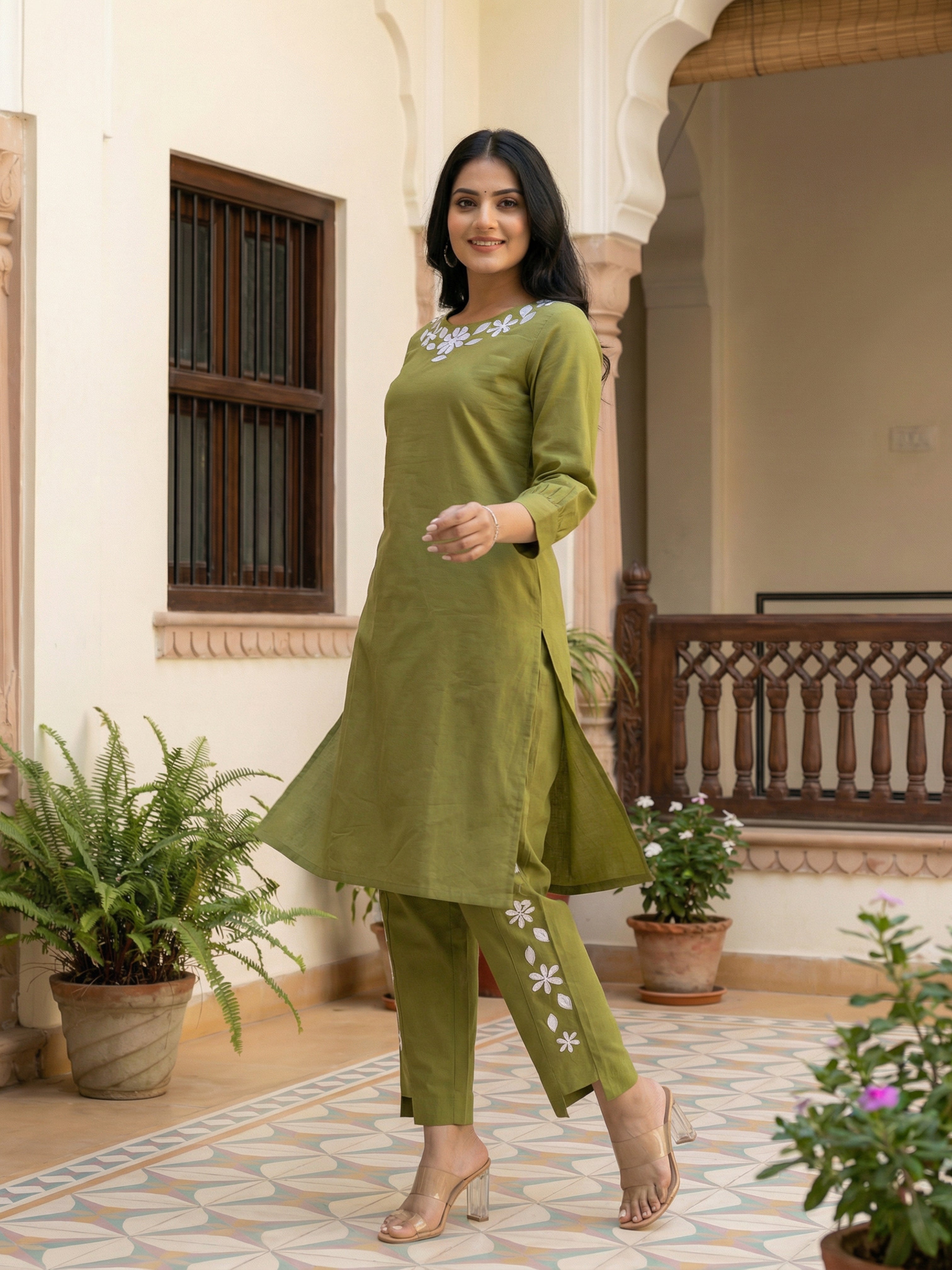 Dark Jungle Green Cotton Co-ord Set