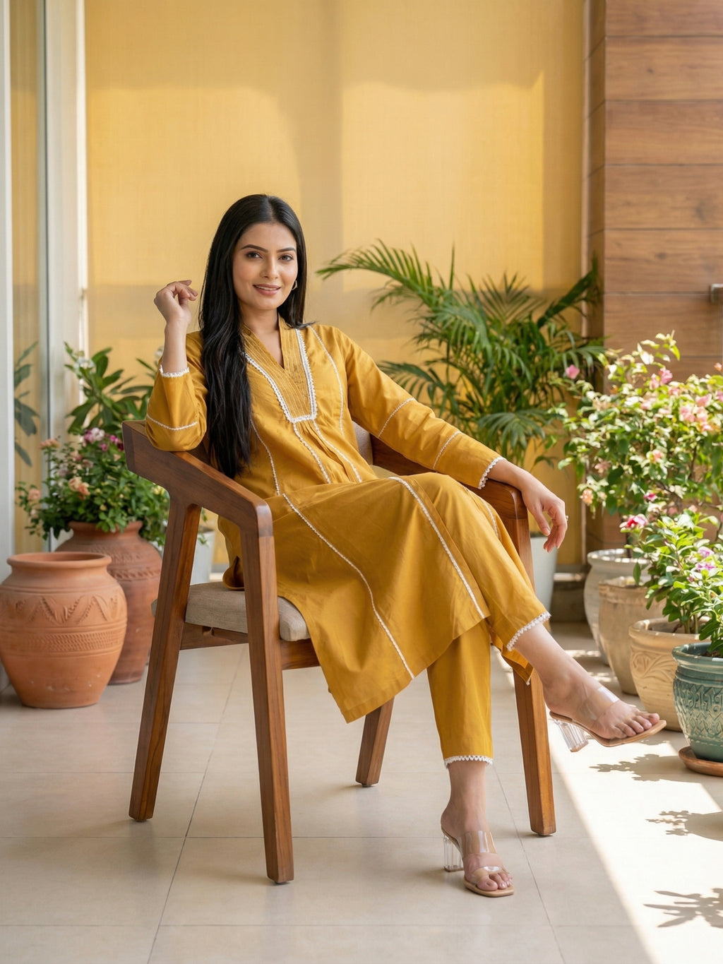 Golden Whirl Cotton Co-ord Set