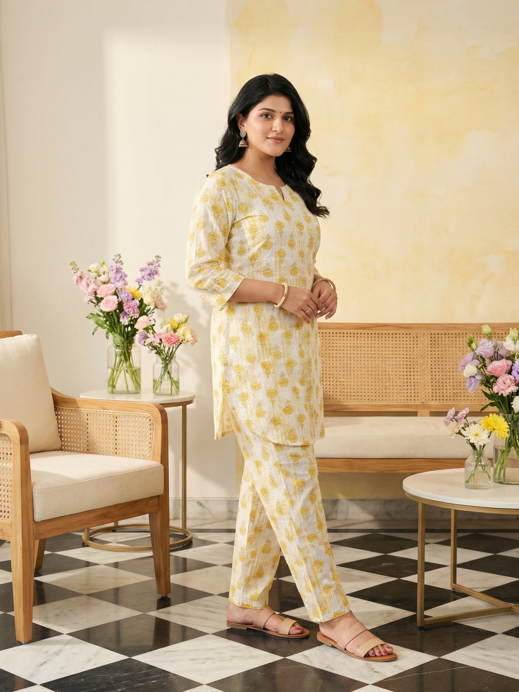 Yellow & White Co-ord Set