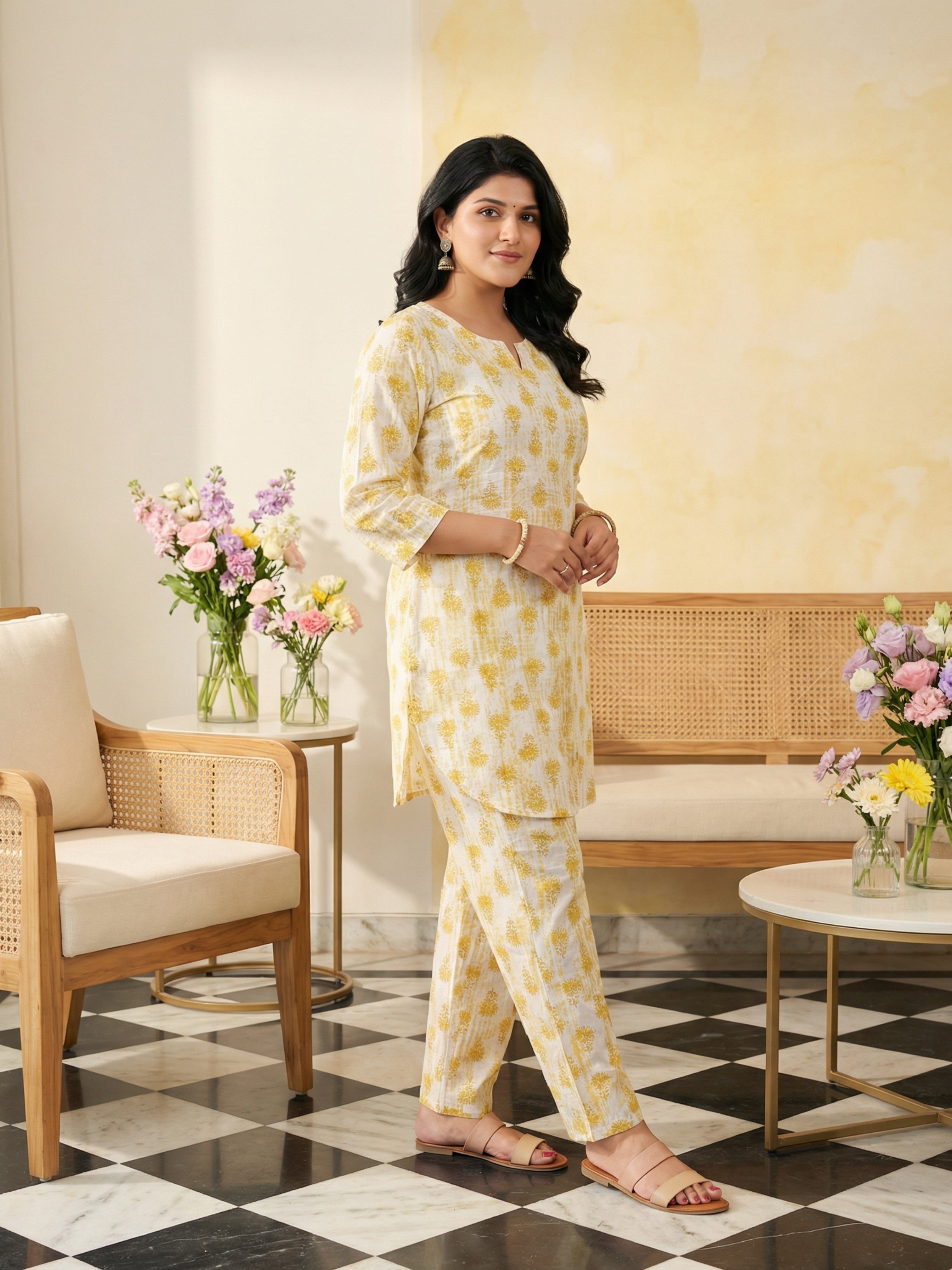 Yellow & White Co-ord Set