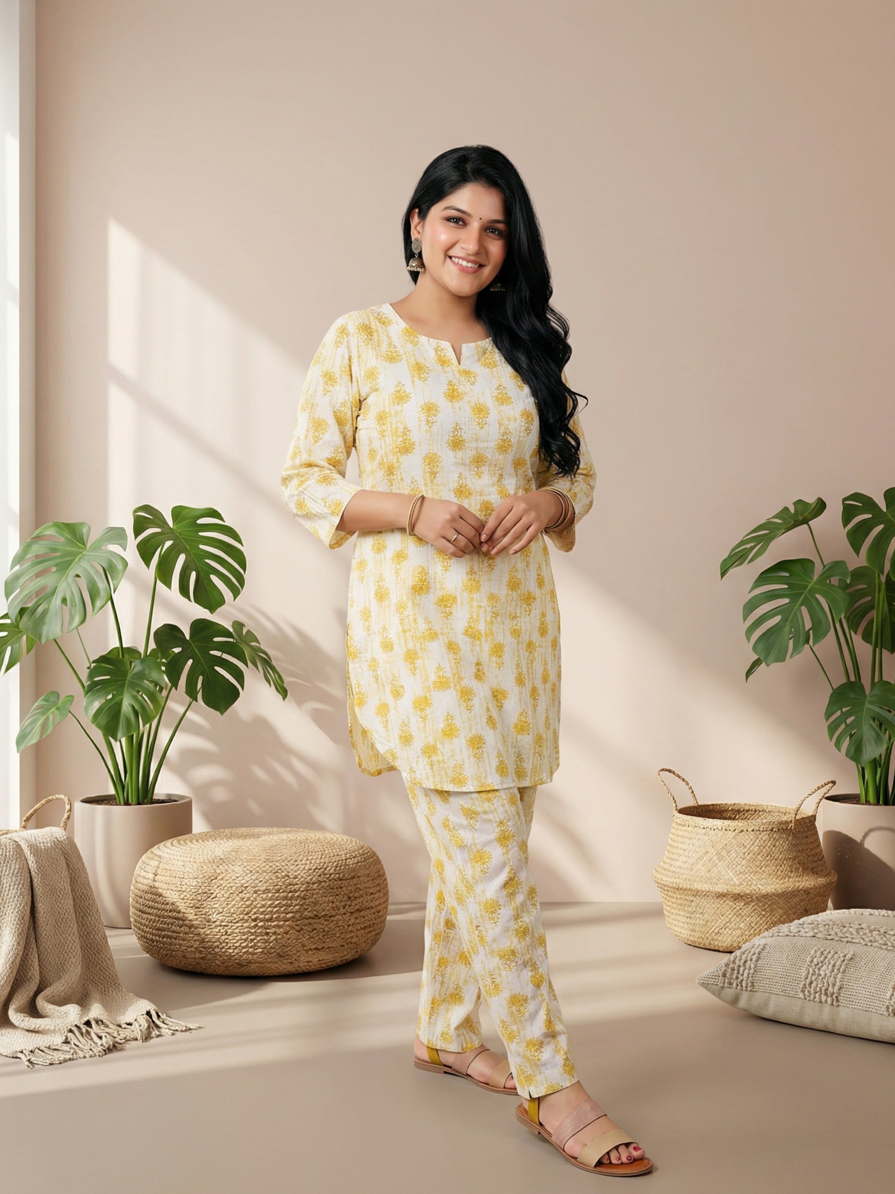 Yellow & White Co-ord Set